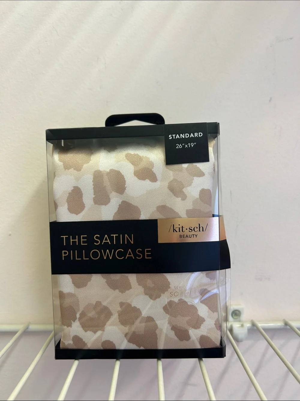 Kitsch Satin Pillowcase in Cream and Tan Leopard Print